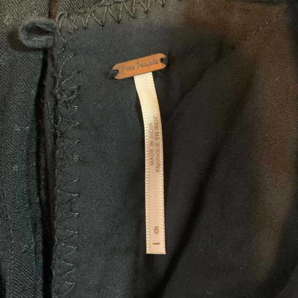 FREE PEOPLE Birds of A Feather Embroidered Mini Dress Black Sz 6 - Picture 8 of 10